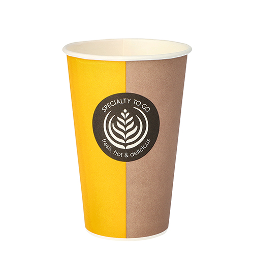[14804] 20 x 50 Trinkbecher, Pappe "To Go" 0,3 l Ø 8 cm · 11,6 cm "Barista Time"