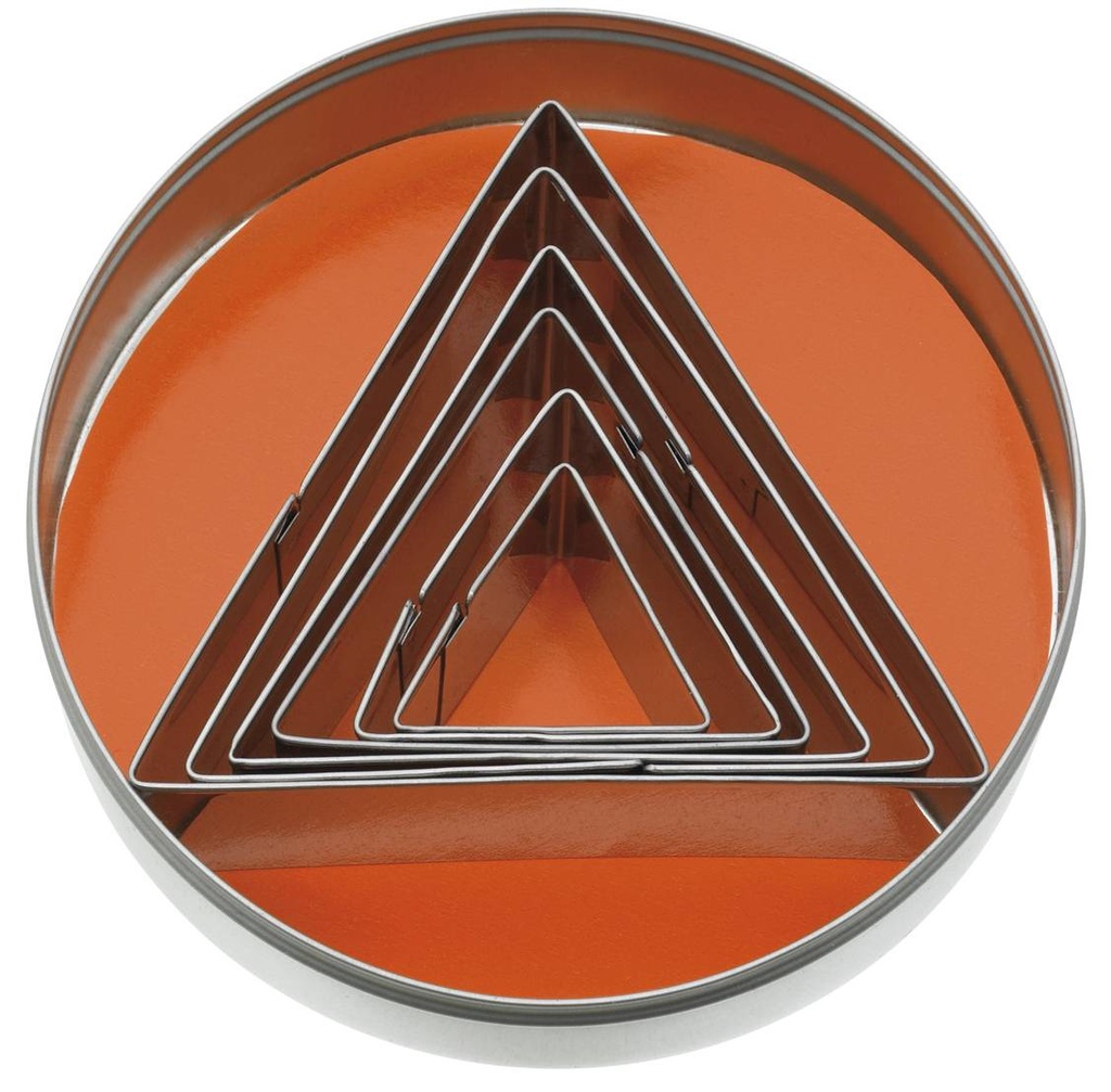 [15102] Ausstecher-Satz Dreieck glatt 6-teilig aus Edelstahl