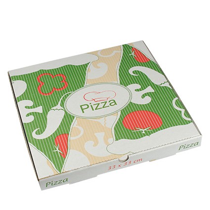 [15197] 100 Pizzakartons, Cellulose "pure" eckig 33 cm x 33 cm x 3 cm