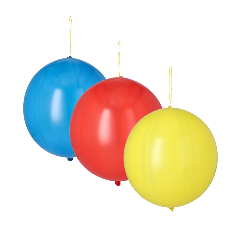 [18717] 15 x 3 Punch Ballons Ø 40 cm farbig sortiert