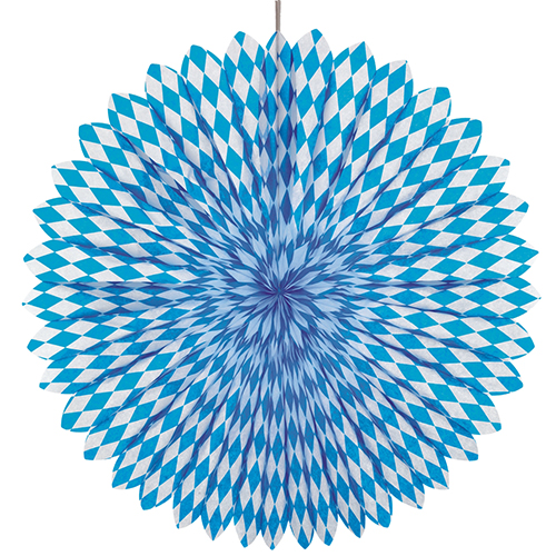 [18757] 10 x Dekofächer Ø 75 cm "Bayrisch Blau" schwer entflammbar