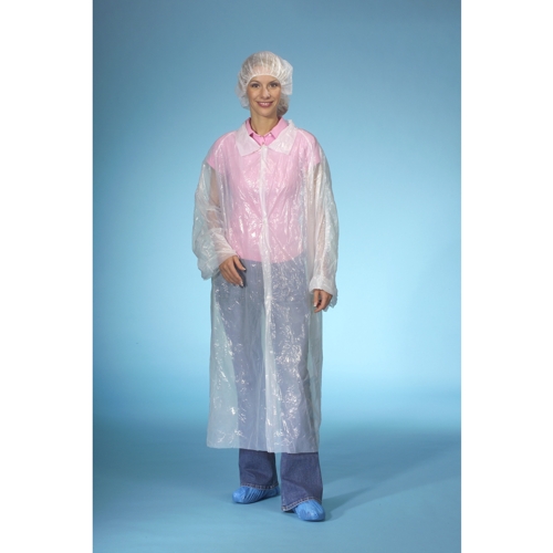 [18966] 20 x 10 Besucherkittel, HDPE 150 cm x 125 cm weiss