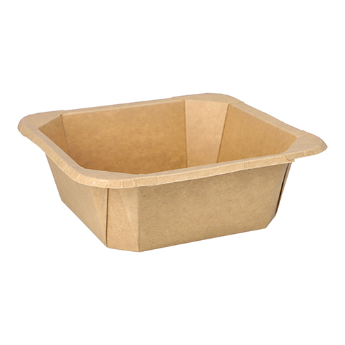 [37018] 4 x 25 Lunchboxen, Pappe eckig 1200 ml 6 cm x 18 cm x 18 cm braun