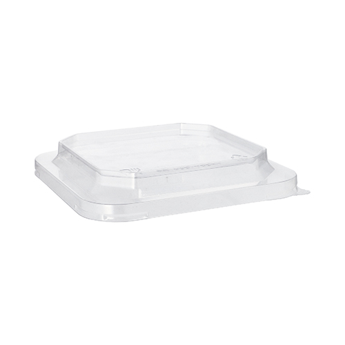 [37019] 4 x 25 Deckel für Lunchboxen PET eckig 2,5 cm x 16,2 cm x 16,2 cm transparent
