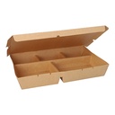 4 x 25 Lunchboxen, Pappe 5-geteilt 900 ml 4,2 cm x 17 cm x 25,5 cm braun
