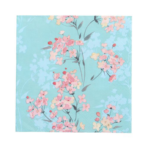 [37089] 10 x 20 Servietten, 3-lagig 1/4-Falz 33 cm x 33 cm "Flower Tendril"