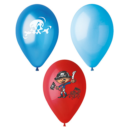 [37118] 12 x 6 Luftballons Ø 29 cm farbig sortiert "Pirates"