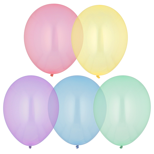 [37123] 12 x 8 Luftballons Ø 29 cm farbig sortiert "Crystal"