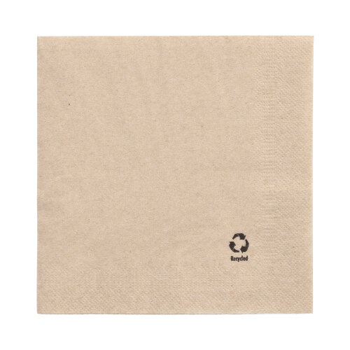 [37125] 8 x 250 Servietten, 2-lagig 1/4-Falz 33 cm x 33 cm natur aus recyceltem Papier