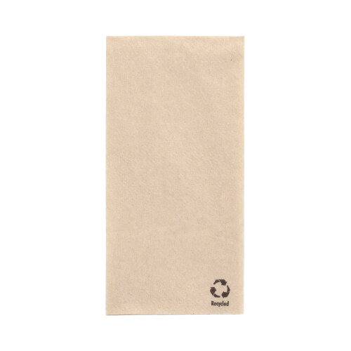 [37129] 10 x 500 Servietten, 1-lagig 1/8-Falz 33 cm x 33 cm natur aus recyceltem Papier