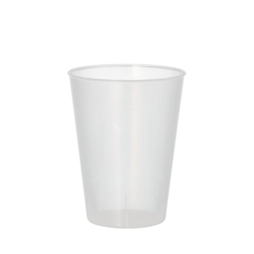 [37195] 15 x 25 Mehrweg-Trinkbecher PP 0,2 l Ø 7,5 cm · 9,6 cm transluzent extra stabil