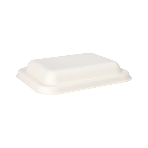 [37245] 6 x 50 Deckel, Zuckerrohr "pure" 3,5 cm x 20,3 cm x 15,3 cm weiss