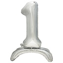 24 x Folienluftballon 73 cm silber "1" stehend