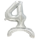 24 x Folienluftballon 73 cm silber "4" stehend