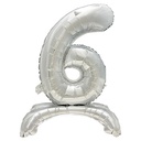 24 x Folienluftballon 73 cm silber "6" stehend