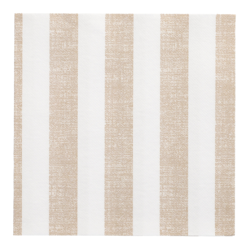 [37285] 8 x 20 Servietten "ROYAL Collection" 1/4-Falz 40 cm x 40 cm sand "Lines"