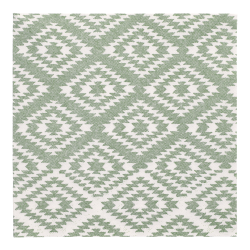 [37292] 8 x 20 Servietten "ROYAL Collection" 1/4-Falz 40 cm x 40 cm dunkelgrün "Ethnic Look"