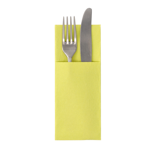 [37333] 6 x 50 Servietten "ROYAL Collection" 40 cm x 30 cm limonengrün mit Besteckfalz