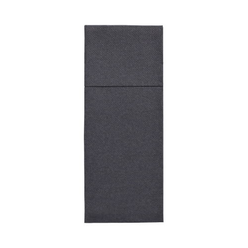 [37336] 6 x 50 Servietten "ROYAL Collection" 40 cm x 30 cm schwarz mit Besteckfalz