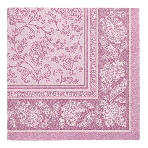 [37357] 8 x 20 Servietten "ROYAL Collection" 1/4-Falz 40 cm x 40 cm lila "Ornaments"