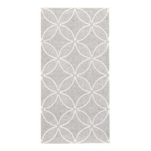 [37375] 5 x 50 Servietten "ROYAL Collection" 1/8-Falz 40 cm x 40 cm grau "Circle Flowers"