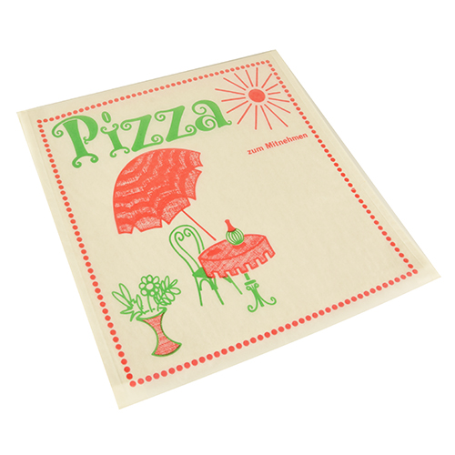 [81093] 3 x 100 Pizzataschen, Pergamin 30 cm x 30 cm "Cafeteria" fettdicht