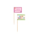 12 x 20 Deko-Picker 8 cm "Happy Birthday"