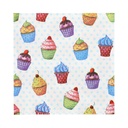 10 x 20 Servietten, 3-lagig 1/4-Falz 33 cm x 33 cm "Cupcakes"