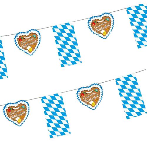 [82815] 10 x Flaggenkette, Papier 4 m "Gruß vom Oktoberfest"