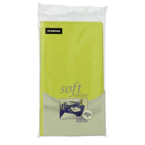 [82832] 10 x Tischdecke, stoffähnlich, Vlies "soft selection" 120 cm x 180 cm limonengrün