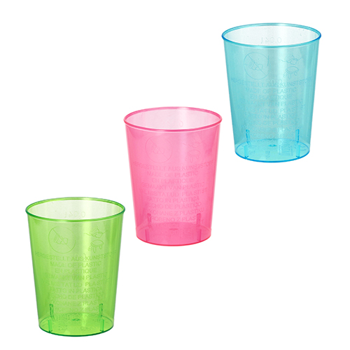 [84245] 24 x 40 Gläser für Schnaps, PS 4 cl Ø 4,2 cm · 5,2 cm farbig sortiert