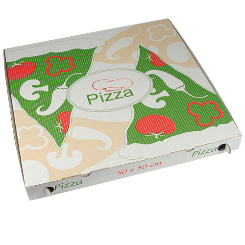 [84696] 50 Pizzakartons, Cellulose "pure" eckig 50 cm x 50 cm x 5 cm
