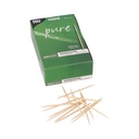 12 x 1000 Zahnstocher, Holz "pure" rund 6,8 cm