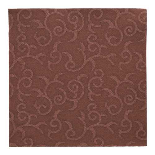 [84885] 5 x 50 Servietten "ROYAL Collection" 1/4-Falz 40 cm x 40 cm braun "Casali"