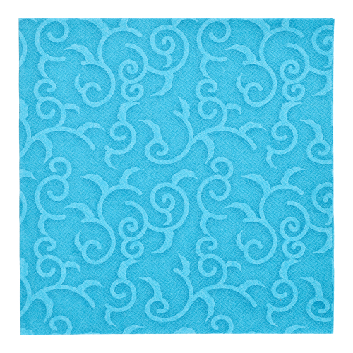 [84887] 5 x 50 Servietten "ROYAL Collection" 1/4-Falz 40 cm x 40 cm türkis "Casali"