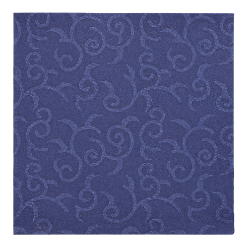 [84888] 5 x 50 Servietten "ROYAL Collection" 1/4-Falz 40 cm x 40 cm dunkelblau "Casali"