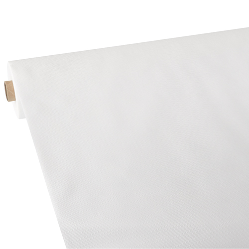 [84935] 2 x Tischdecke, stoffähnlich, Vlies "soft selection plus" 25 m x 1,18 m weiss
