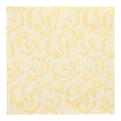 [84996] 5 x 50 Servietten "ROYAL Collection" 1/4-Falz 40 cm x 40 cm gelb "Damascato"