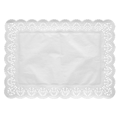 [85645] 20 x 100 Spitzenpapiere eckig 53 cm x 32,5 cm weiss