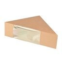 10 x 50 Sandwichboxen, Pappe mit Sichtfenster aus PLA 12,3 cm x 12,3 cm x 5,2 cm braun