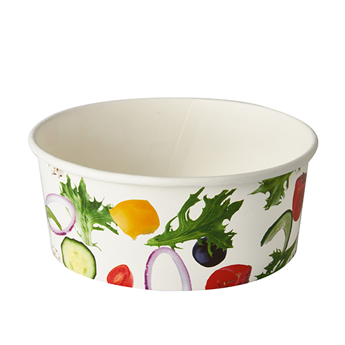 [86034] 8 x 45 Salatschalen, Pappe "To Go" 750 ml Ø 15 cm · 6 cm "Salad"