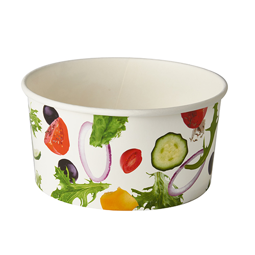 [86035] 8 x 45 Salatschalen, Pappe "To Go" 1 l Ø 15 cm · 7,5 cm "Salad"