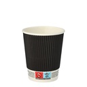 20 x 25 Trinkbecher, Pappe "To Go" 0,2 l Ø 8 cm · 9 cm schwarz Ripple Wall
