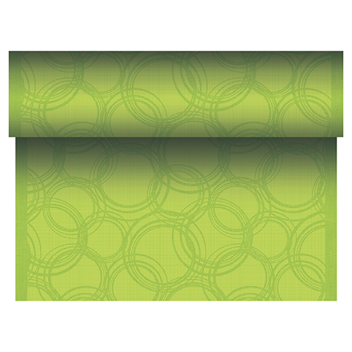 [86505] 4 x Tischläufer, stoffähnlich, PV-Tissue Mix "ROYAL Collection" 24 m x 40 cm limonengrün "Bubbles"