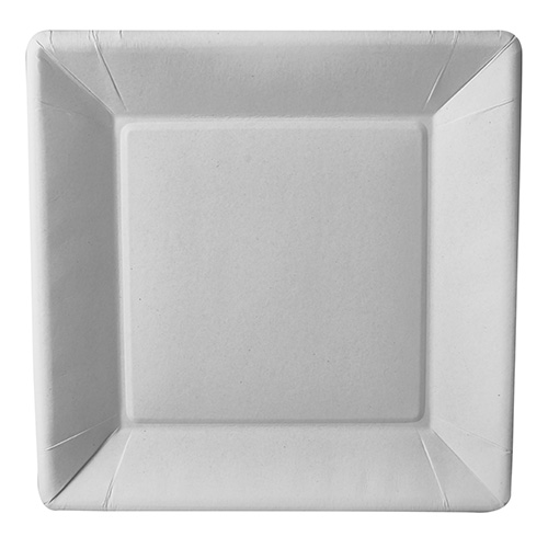 [86615] 10 x 50 Teller, Pappe "pure" eckig 22,5 cm x 22,5 cm x 1,8 cm weiss
