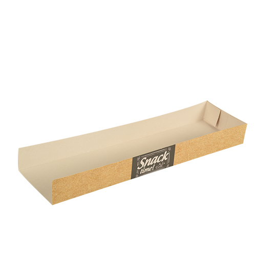 [86636] 15 x 50 Snacktrays, Pappe "pure" 3 cm x 7,5 cm x 28,5 cm "Good Food"