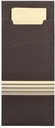 520 Bestecktaschen 20 cm x 8,5 cm schwarz/creme "Stripes" inkl. farbiger Serviette