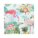 10 x 20 Servietten, 3-lagig 1/4-Falz 33 cm x 33 cm "Exotic Flamingos"