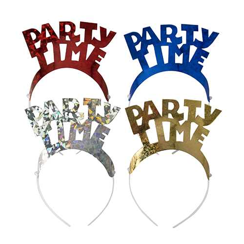 [87024] 8 x 4 Haarreifen farbig sortiert "Party Time" "Metallic"