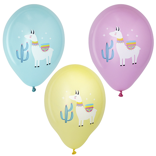 [87031] 12 x 6 Luftballons Ø 29 cm farbig sortiert "Lama"